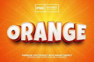 Super orange cartoon comic 3d editable text effect style