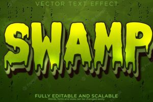 Swamp text effect editable monster and slime text style