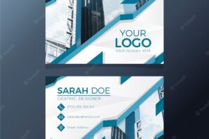 Template abstract business card with image
