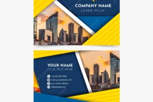 Template abstract business card with photo