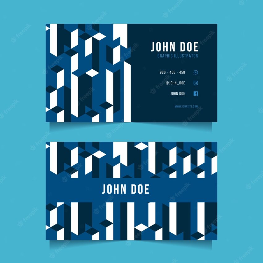 Template abstract classic blue business card