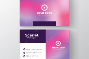 Template business card with gradient