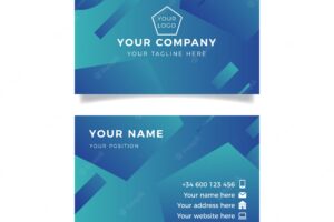 Template duotone business card with gradient models