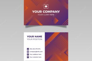 Template duotone business card with gradient shapes