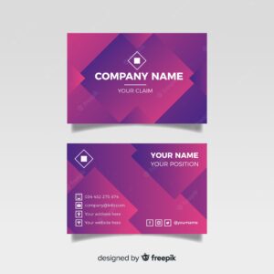 Template duotone gradient models business card