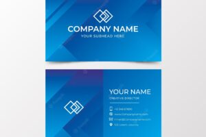 Template duotone gradient shapes business card