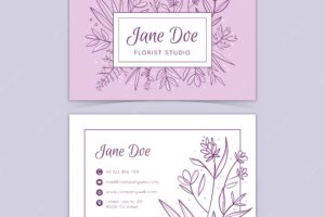 Template floral elegant business card