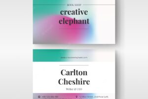 Template gradient business card