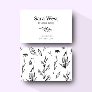 Template hand-drawn realistic business card