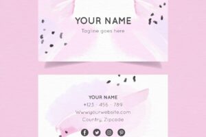 Template for hand painted business cards