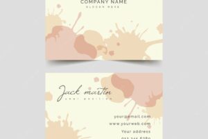 Template pastel-colored stains abstract business card
