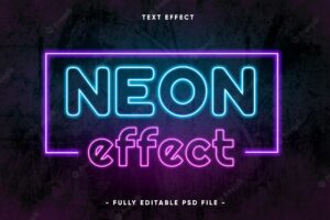 Text editable with neon style