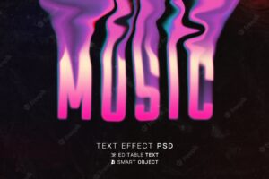 Text effect liquid typography design