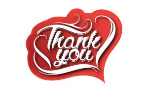 Thank you hand lettering typographical vector background