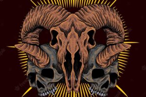 Three skulls vector illustration