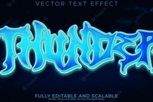 Thunder anime text effect editable manga and electric text style