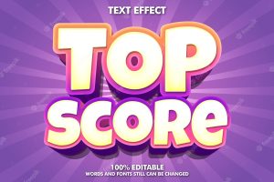 Top score banner - editable modern text effect