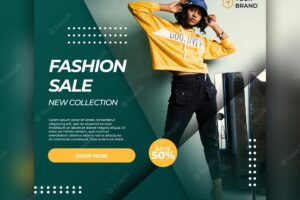 Tosca fashion sale banner or square flyer for social media post template