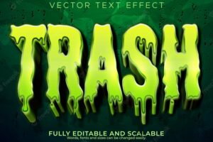 Trash editable text effect rubbish text style