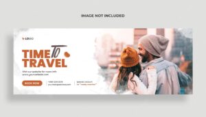 Travel agency social media and facebook cover banner template premium psd