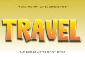 Travel text 3d style