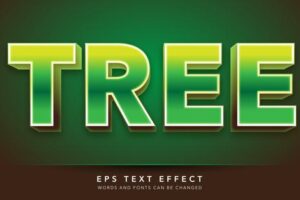 Tree 3d editable text effect