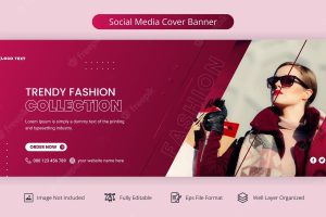 Trendy fashion sale social media facebook cover banner template