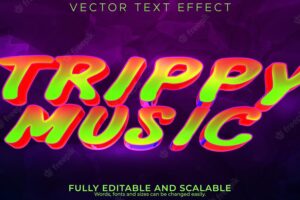 Trippy music text effect editable disco club text stylex9