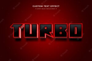 Turbo futuristic 3d text style effect