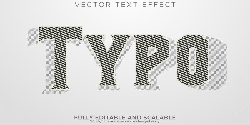 Typo sketch text effect editable logo and blackletter text style