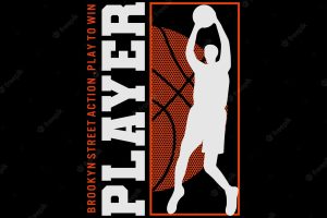 Typography basketball player design ready to print for t shirts