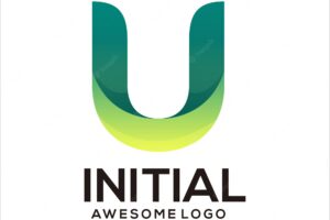 U letter initial gradient colorful logo