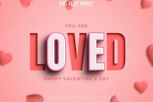 Valentine's day love editable text effect
