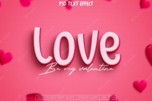 Valentine's love editable text effect