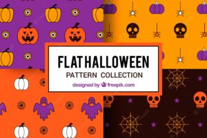 Various halloween colored patterns