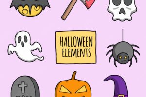 Various halloween party elements