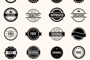 Vector commercial stamps set in vintage style for business and design