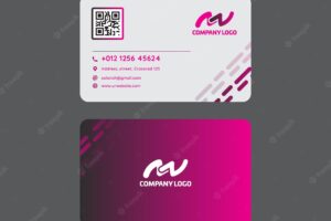 Vector pink and black creative business card