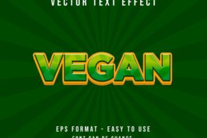 Vegan editable text effect illustrator
