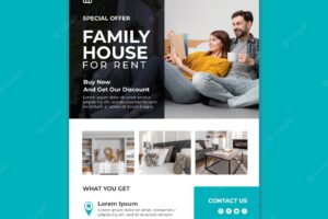 Vertical poster for family house renting