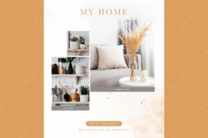 Vertical poster for home furniture online shop