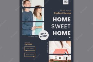 Vertical poster template for finding the perfect home