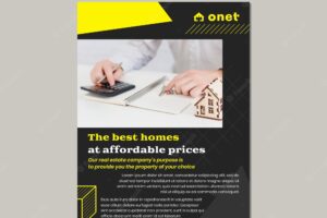 Vertical poster template for real estate and building