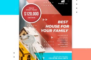 Vertical poster template for real estate company