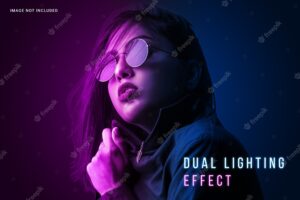 Vibrant dual lighting photo effect template