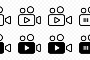 Video camera icons set video camera vector icons camera icons movie sign flat black video camera icon collection vector graphic