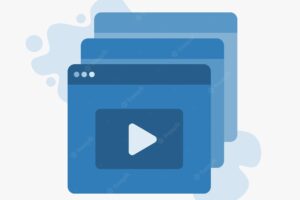 Video lessons, video tutorials. a screen with play button, media player. vector illustration