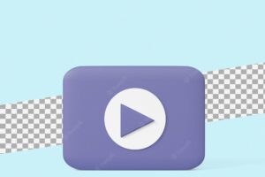 Video player icon in 3d rendering