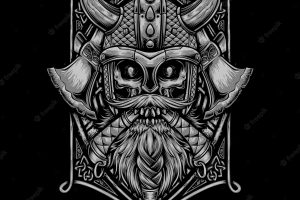 Viking skull vector for tshirt design