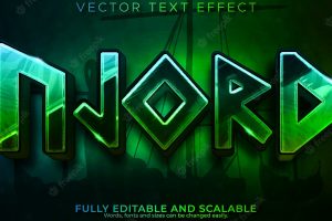 Viking text effect editable nordic and njord text style